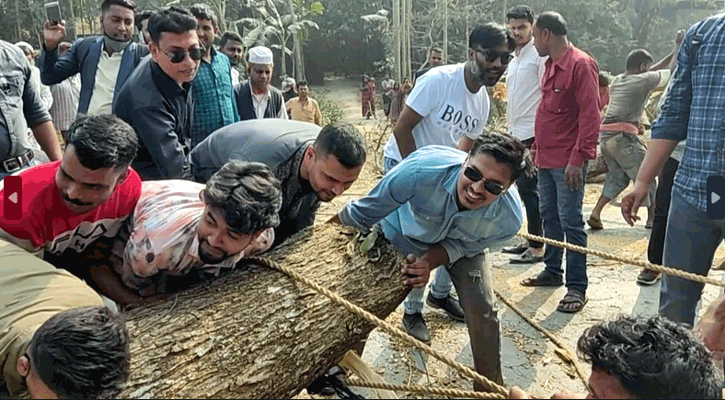 নিজ হাতে গাছ সরিয়ে অ্যাম্বুলেন্সের পথ করে দিলেন মাশরাফী