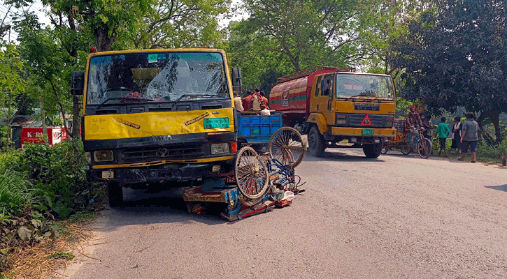 উল্লাপাড়ায় ট্রাকচাপায় ভ্যানচালক নিহত