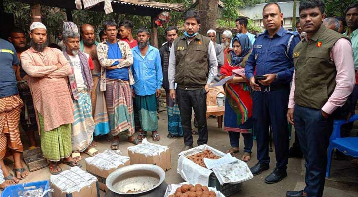 শিবচরে গুড়ের কারখানা অভিযান, ২৫ হাজার টাকা জরিমানা