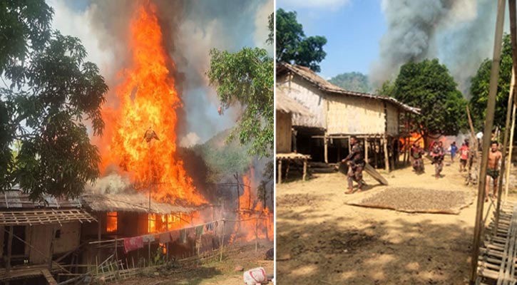 থানচির দুর্গম থুইসা পাড়ায় আগুন, বিজিবির সহায়তায় নিয়ন্ত্রণ