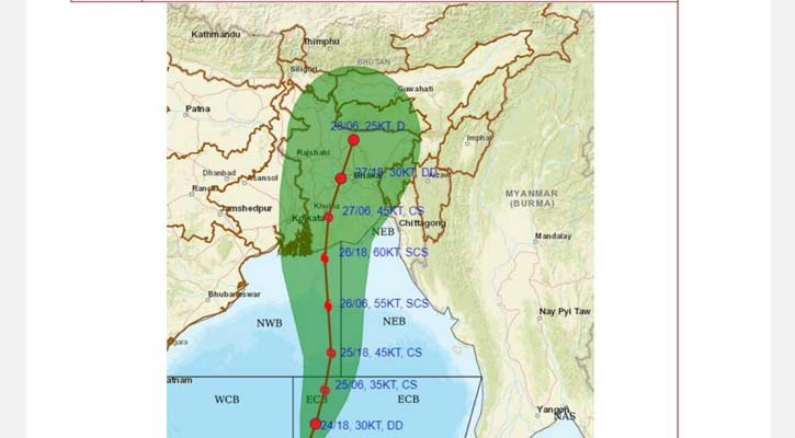 ঘণ্টায় ১৫ কিমি বেগে উপকূলের দিকে এগোচ্ছে গভীর নিম্নচাপটি