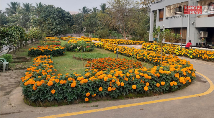 ফুলে ফুলে শোভিত খুবি ক্যাম্পাস, শিক্ষক-শিক্ষার্থীদের প্রাণে বসন্তের উচ্ছ্বাস